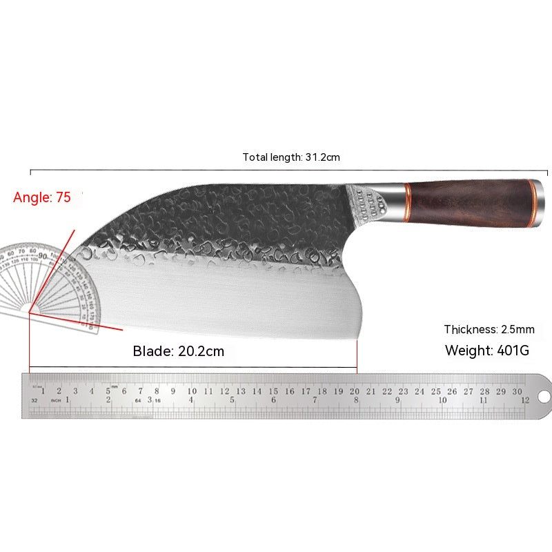 Stainless Steel Forged Hammer Pattern Kitchen Knife Set