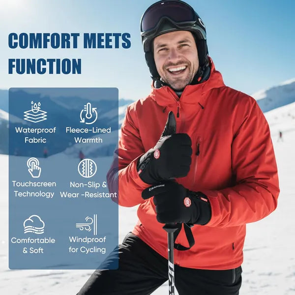 Waterproof Thermal Winter Gloves for Cycling, Hiking & Outdoor Sports