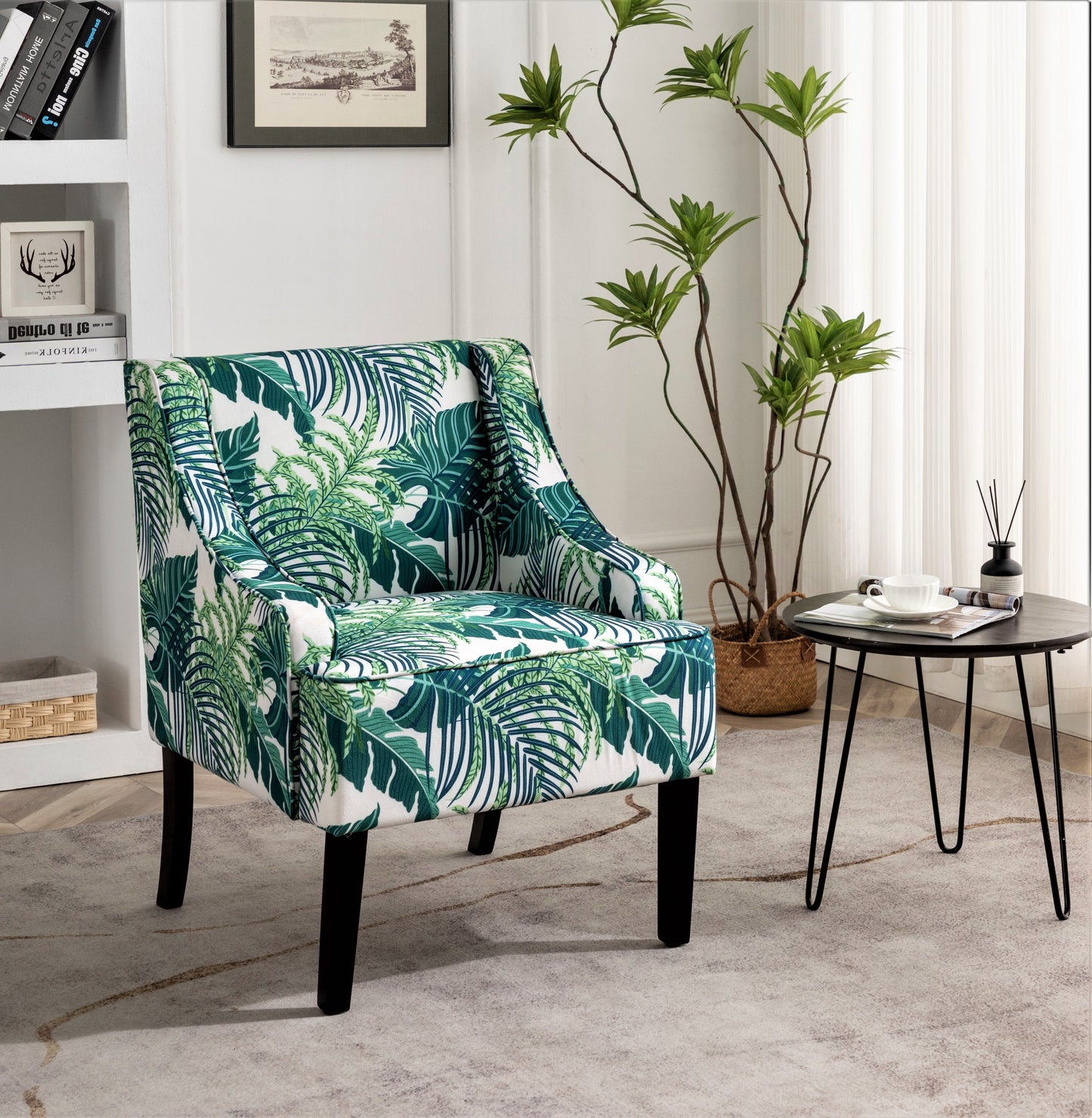 Versatile Upholstered Side Chair, Solid Wood Frame With Recessed
