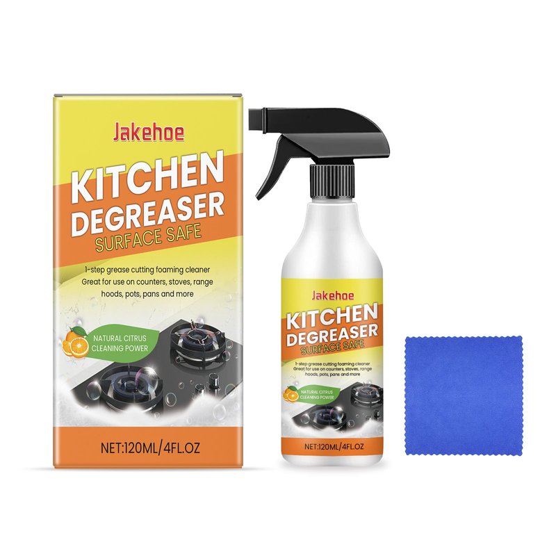 Heavy Oil Stain Remover Cleaner for Kitchen Surfaces - 120ML with Towel