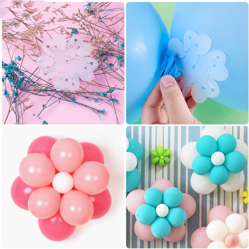 Decorative Balloon Clip Set with Ribbons and Glue Dots for Party Decor - 32 Pieces