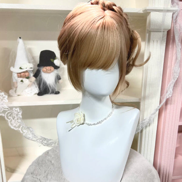 Custom Braided Wig Sweet-Girl Style Full-Head Updo with Side - Multiple Colors