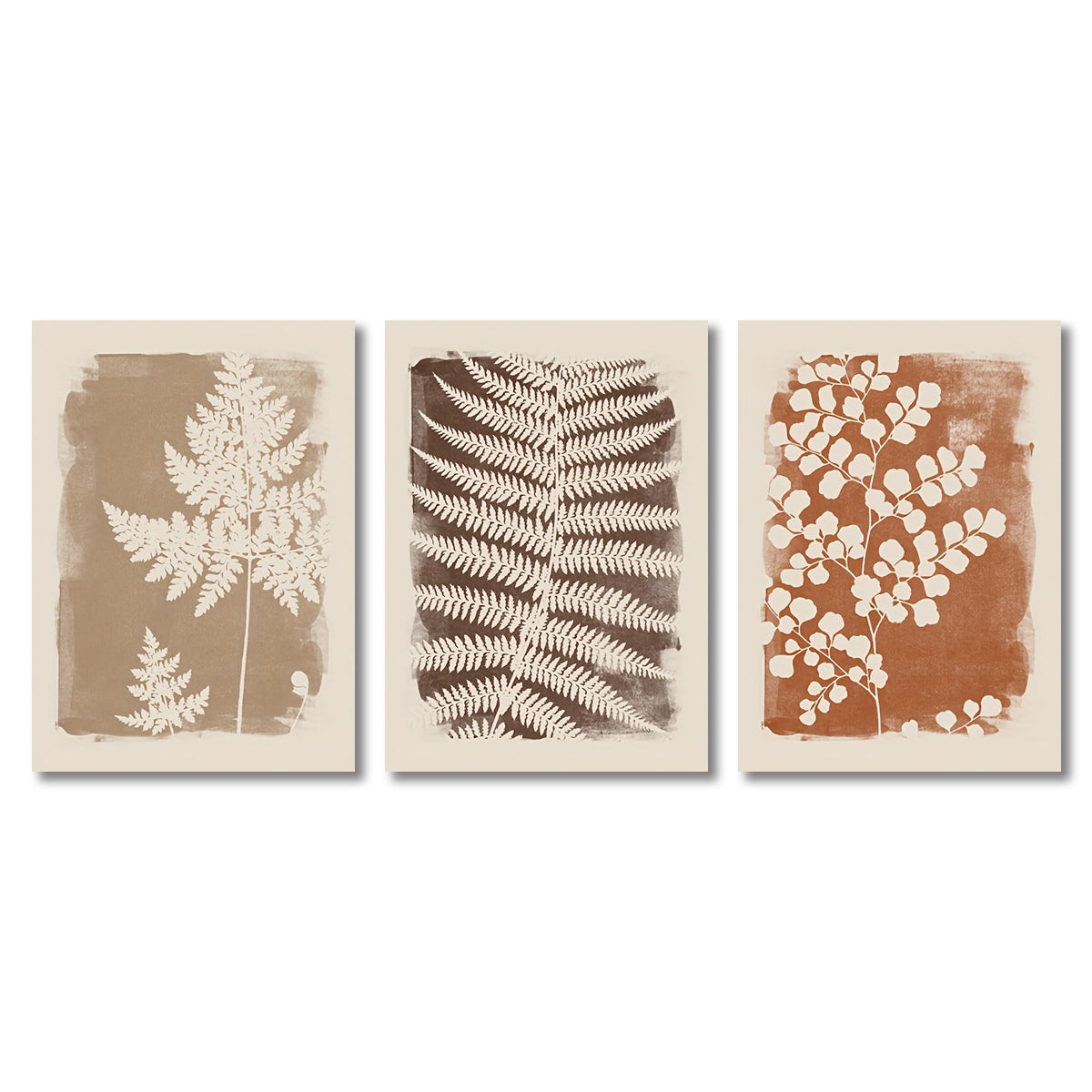 Set of 3 Modern Minimalist Oil Canvas Wall Art - Unframed Decorative Paintings