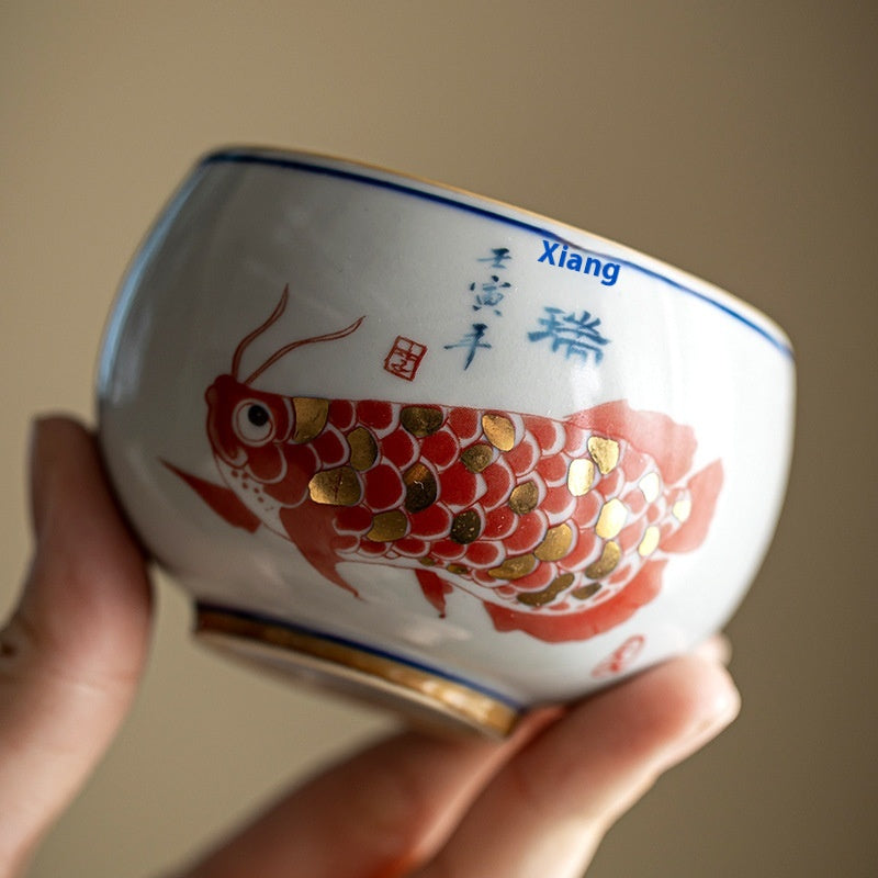Chinese Style Ceramic Tea Cup Set with Multiple Variants - Retro Fish Design