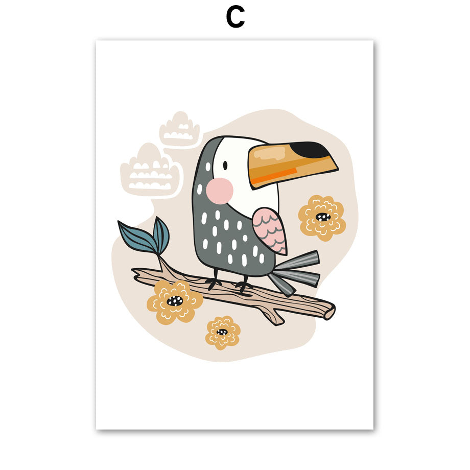 Cute Animal Print Scandinavian Posters for Room Decoration - Multiple Sizes & Styles