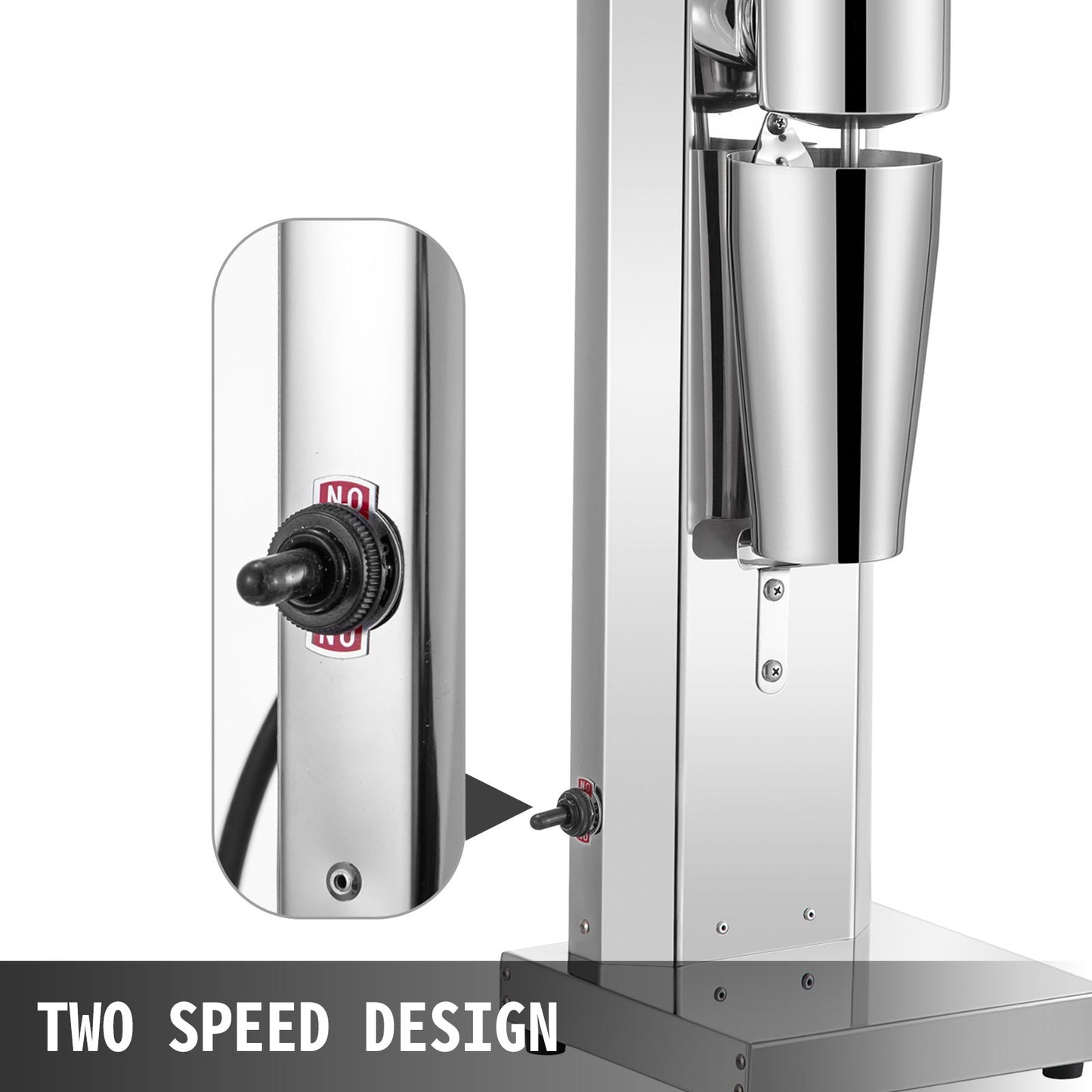 Stainless Steel Electric Milkshake Maker Kit - 180W, 2-Speed, 800ml Capacity