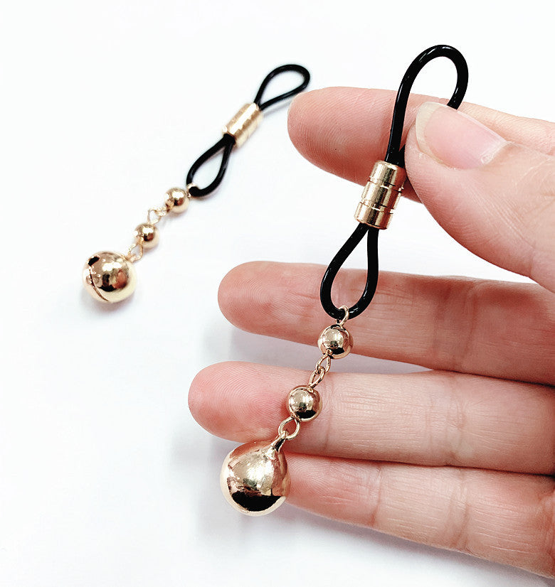 Silicone Nipple Rings for Adults, Black & Silver White, 1 Pair
