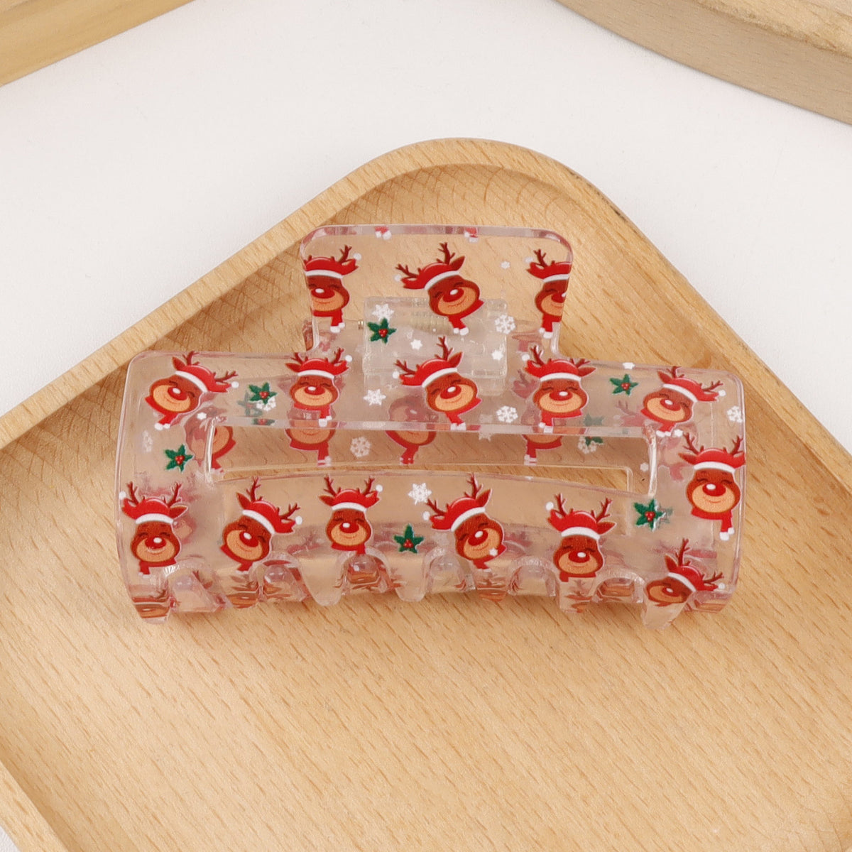 Festive Hair Clip - Christmas Patterned Shark Design