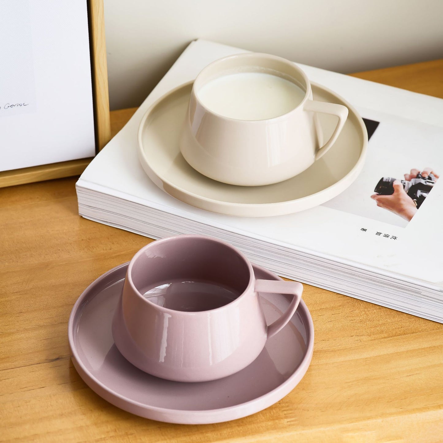 Home Office Coffee Mug and Saucer Set - Light Luxury Porcelain Drinkware