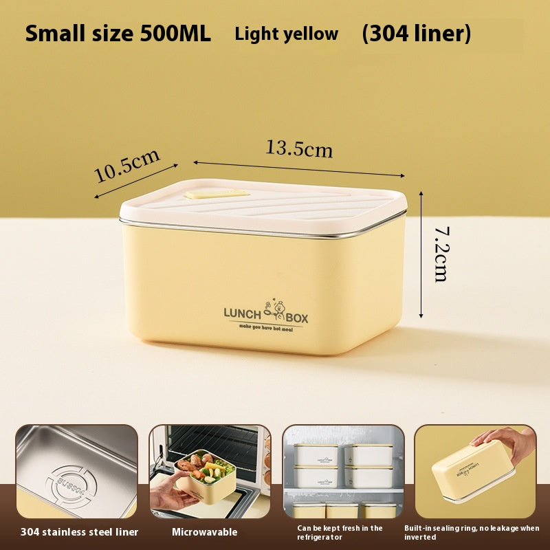 Stainless Steel Bento Lunch Box Set with Cover and Anti-Scald Feature