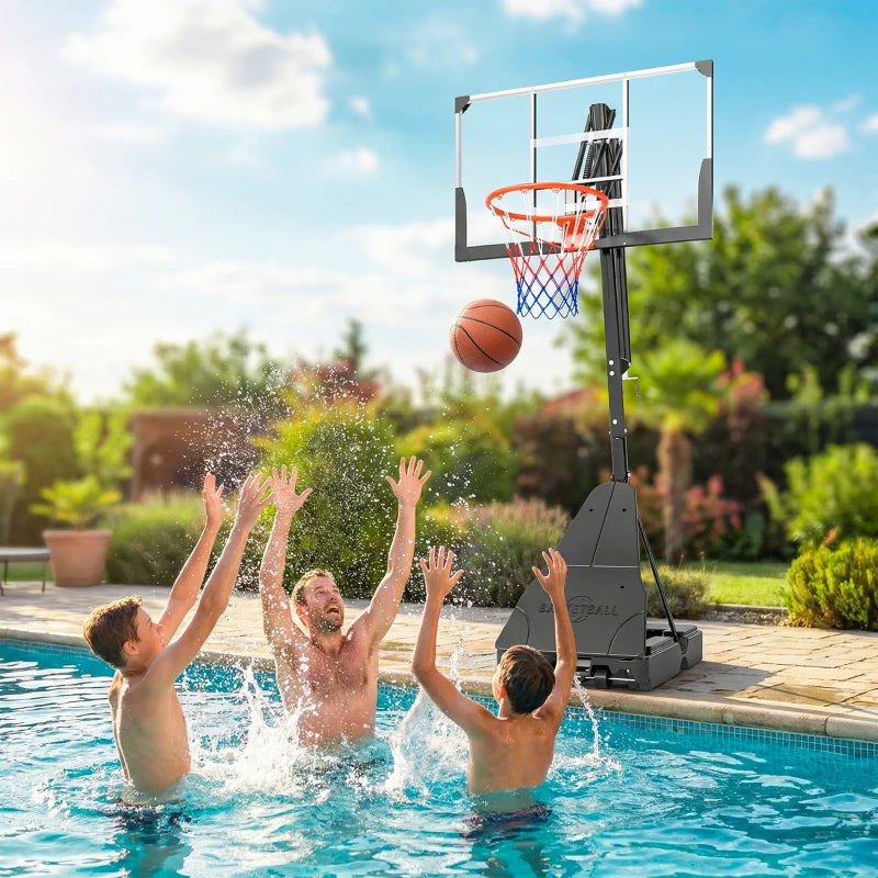 Portable Basketball Hoop with Adjustable Height 8-10ft - Black