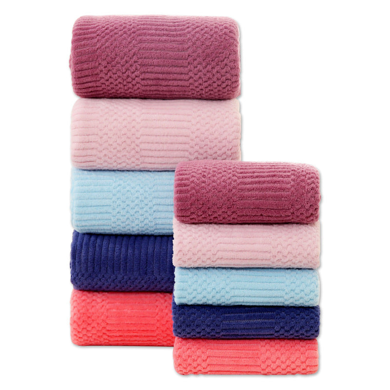 Thick Coral Fleece Bath Towel - Household Shower & Beach Towel Set