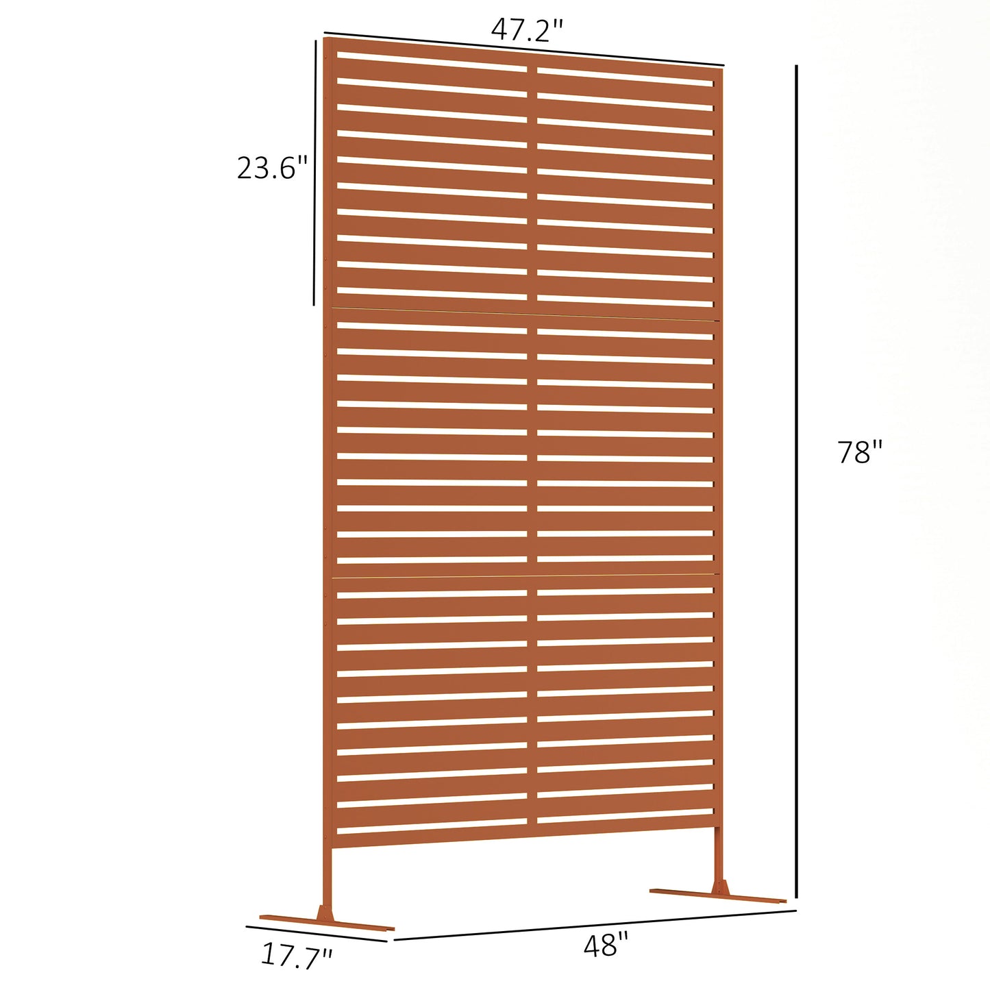 Outdoor Privacy Screen with Trellis - 78" H x 48" W, Brown