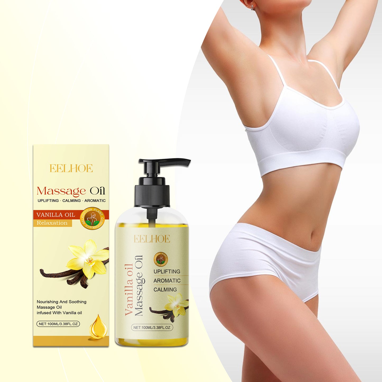 Vanilla Body Oil - Moisturizing & Hydrating Skin Care with Vitamin E, 100ml