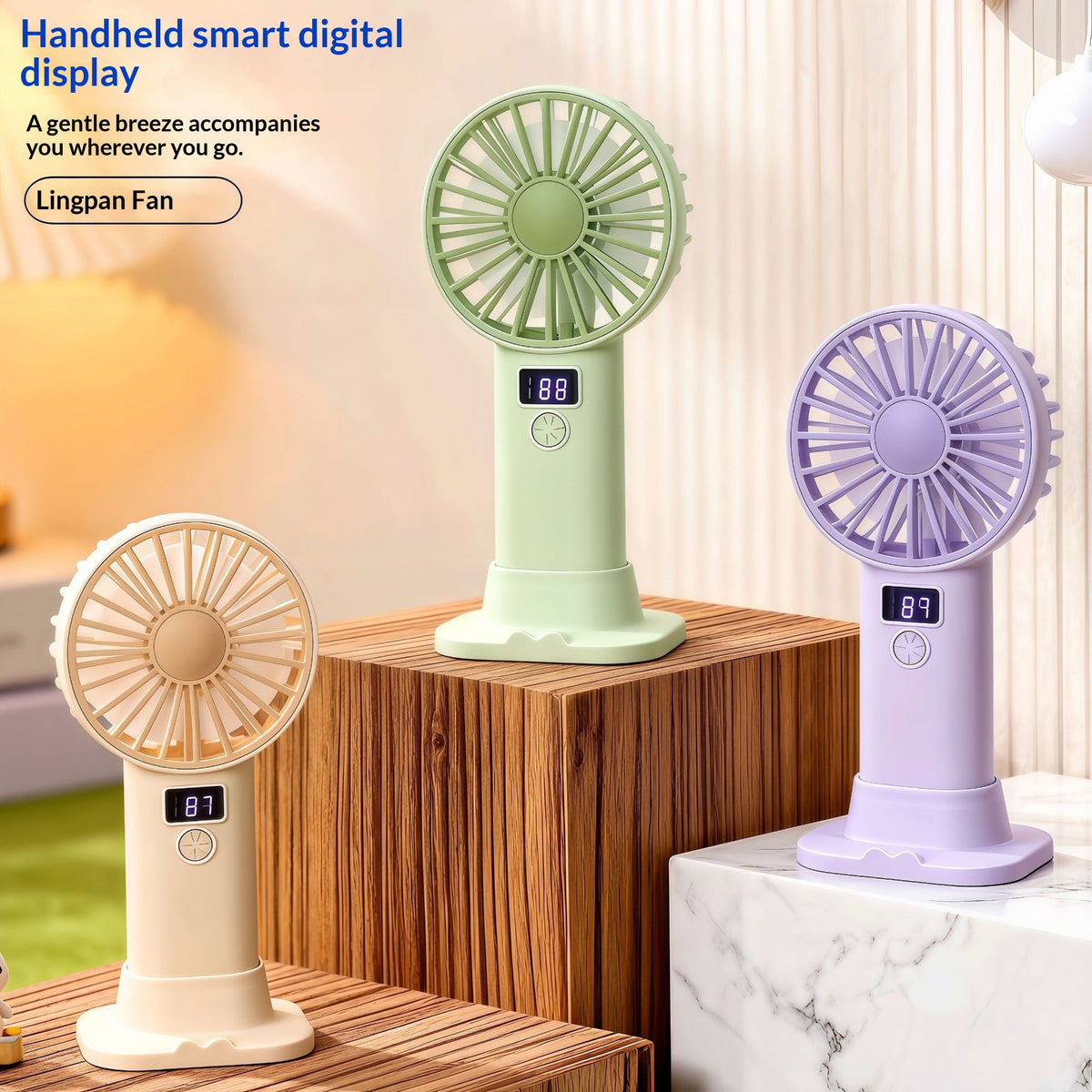 Digital Display Fan with Stepless Speed Control and Powerful Airflow