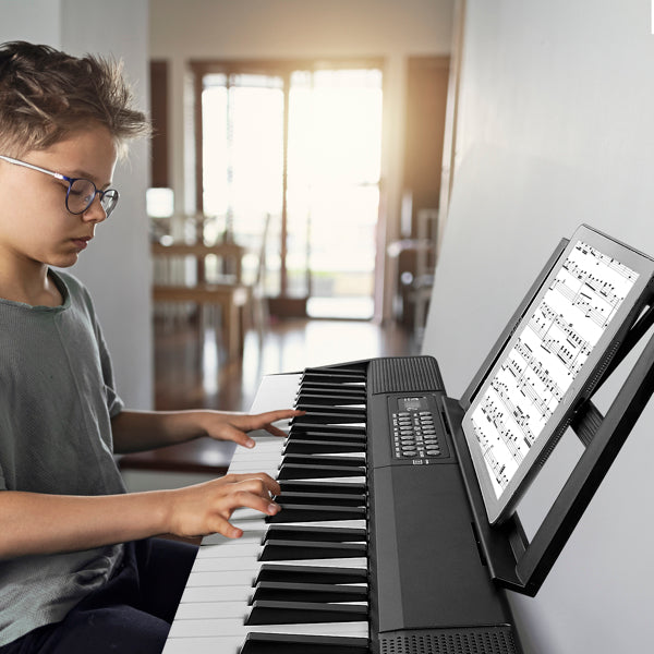 61-Key Portable Folding Keyboard with Dual Bluetooth - Black