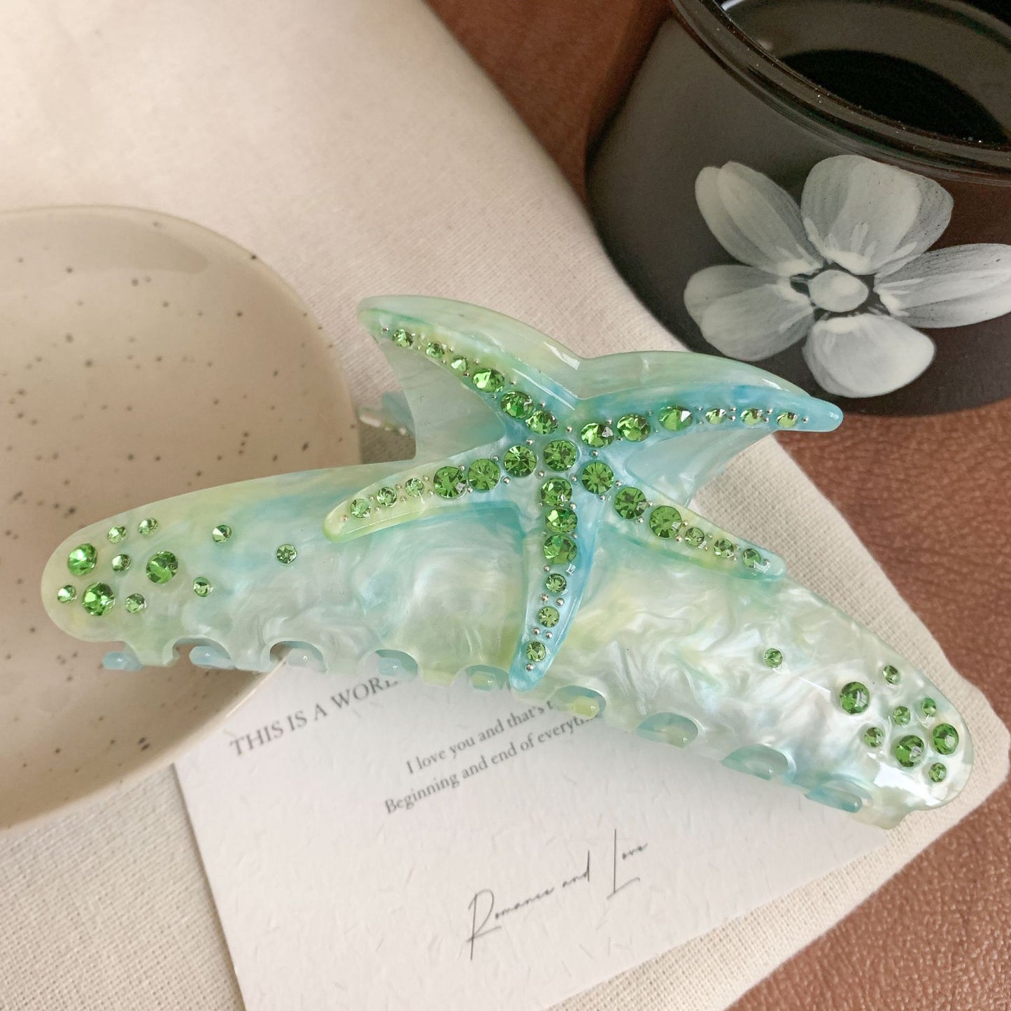 Starfish Hair Claw Accessory with Acetate Finish for Women