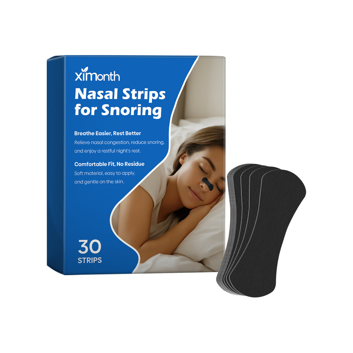 Night Sleep Anti-Snoring Nose Strips - 30 Pack for Better Rest