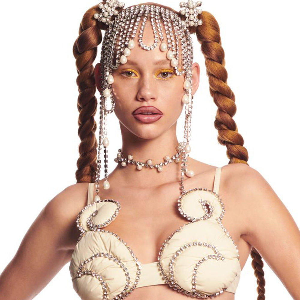 Exaggerated Long Tassel Hair Chain Hoop