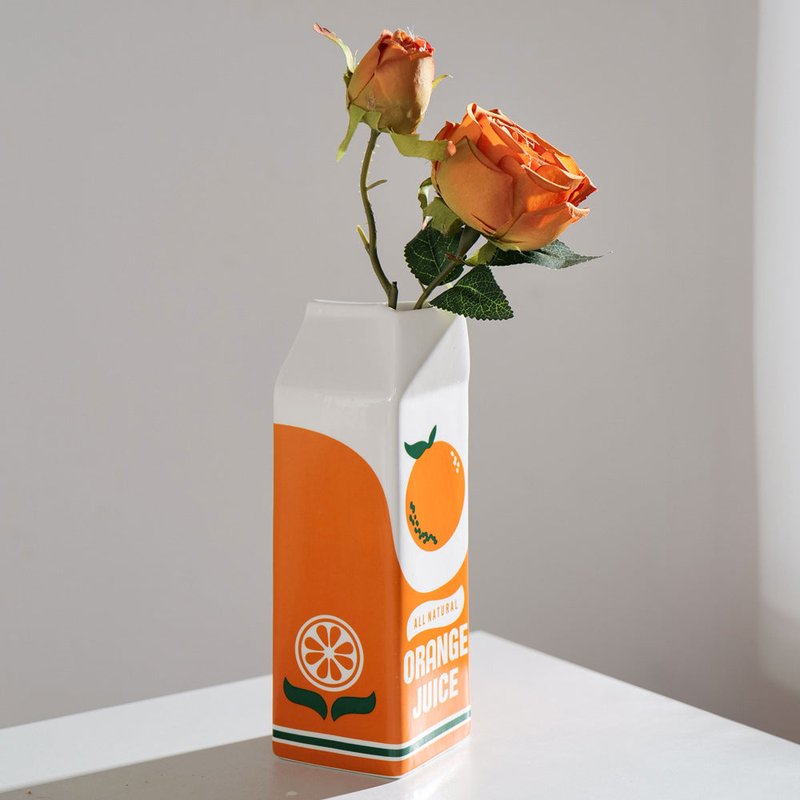 Ceramic Orange Juice Vase Decorative Table Ornament