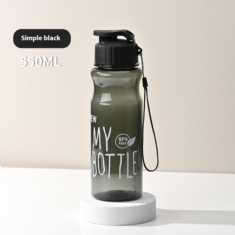 Portable Water Bottle 550ml with Lanyard Outdoor Sports Drinkware