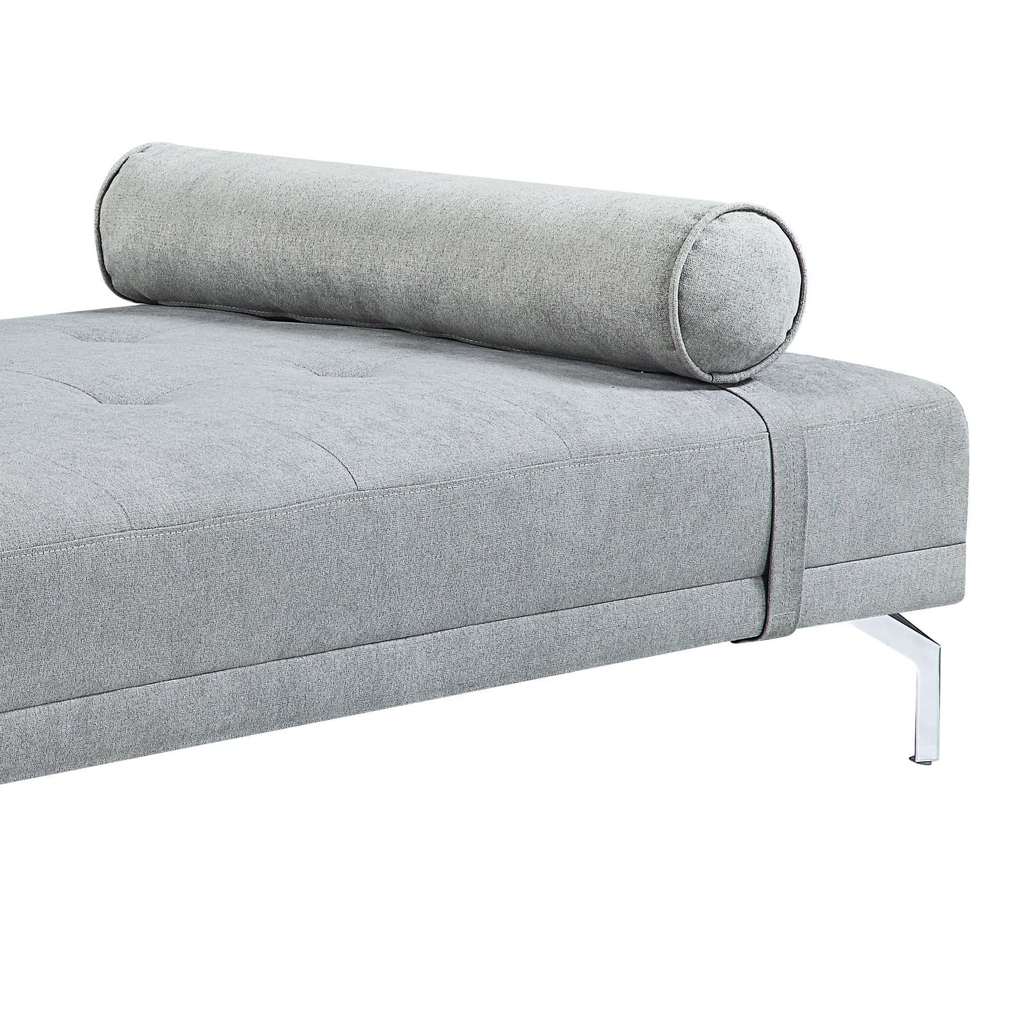 Gray Melange Velvet Sofa Bed with Pillow - Single Seat