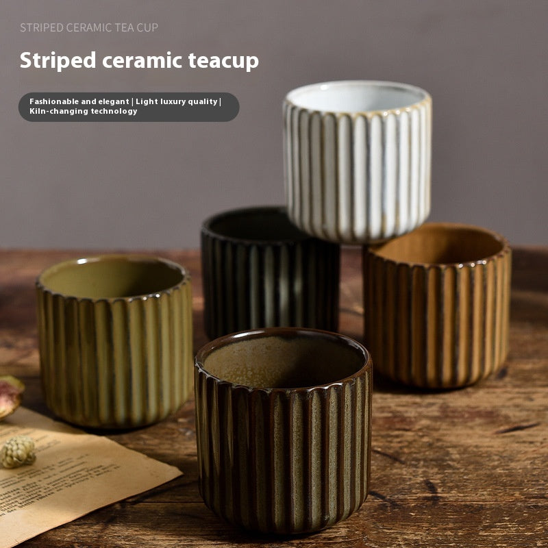 Ceramic Baked Pottery Cup Set for Home & Restaurant Use - Multiple Colors