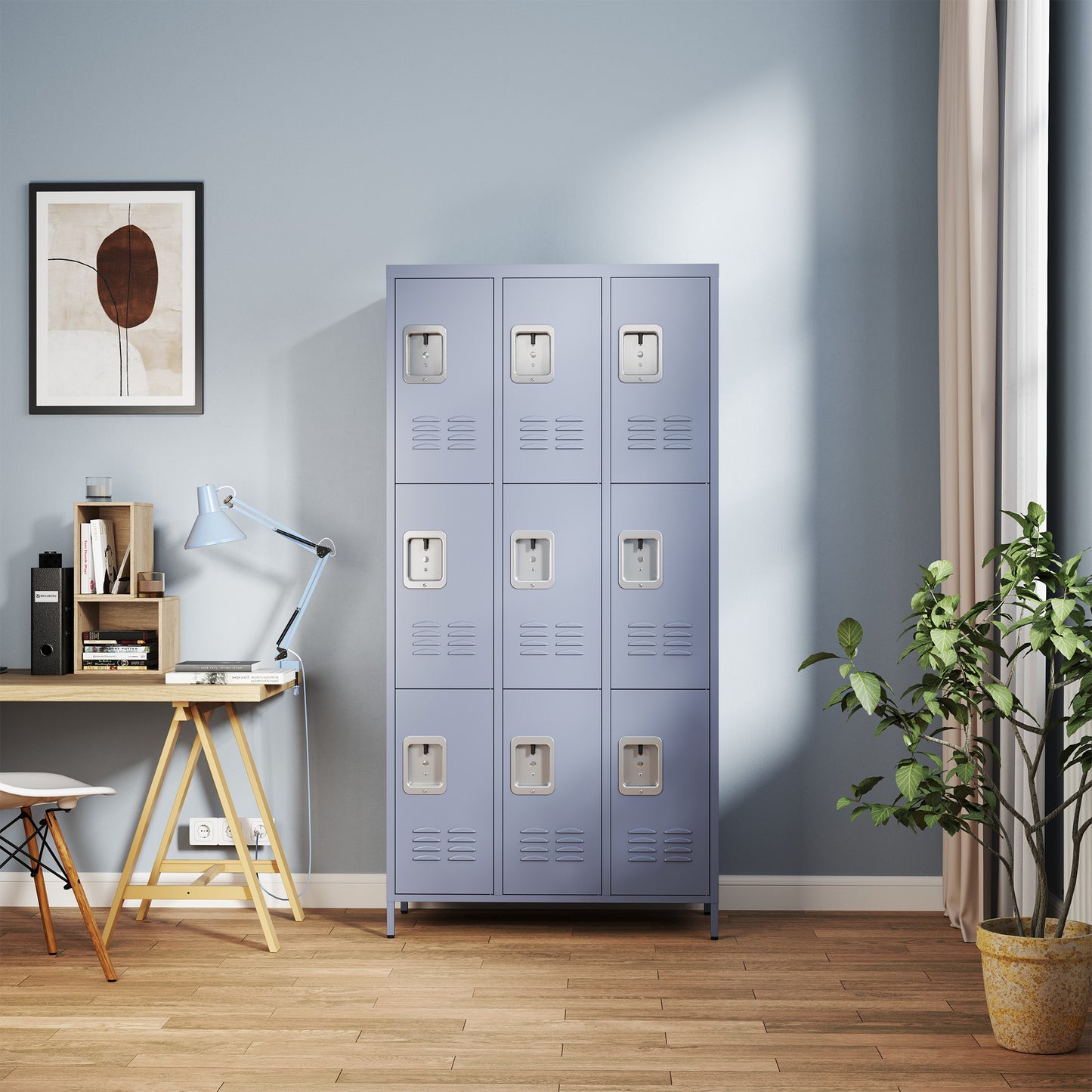 9 Door 72 H Metal Lockers With Lock For