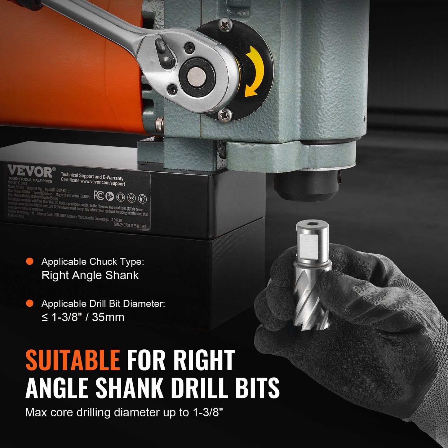 1300W Magnetic Drill Press - Compact Portable Mag Drill with Safety Features
