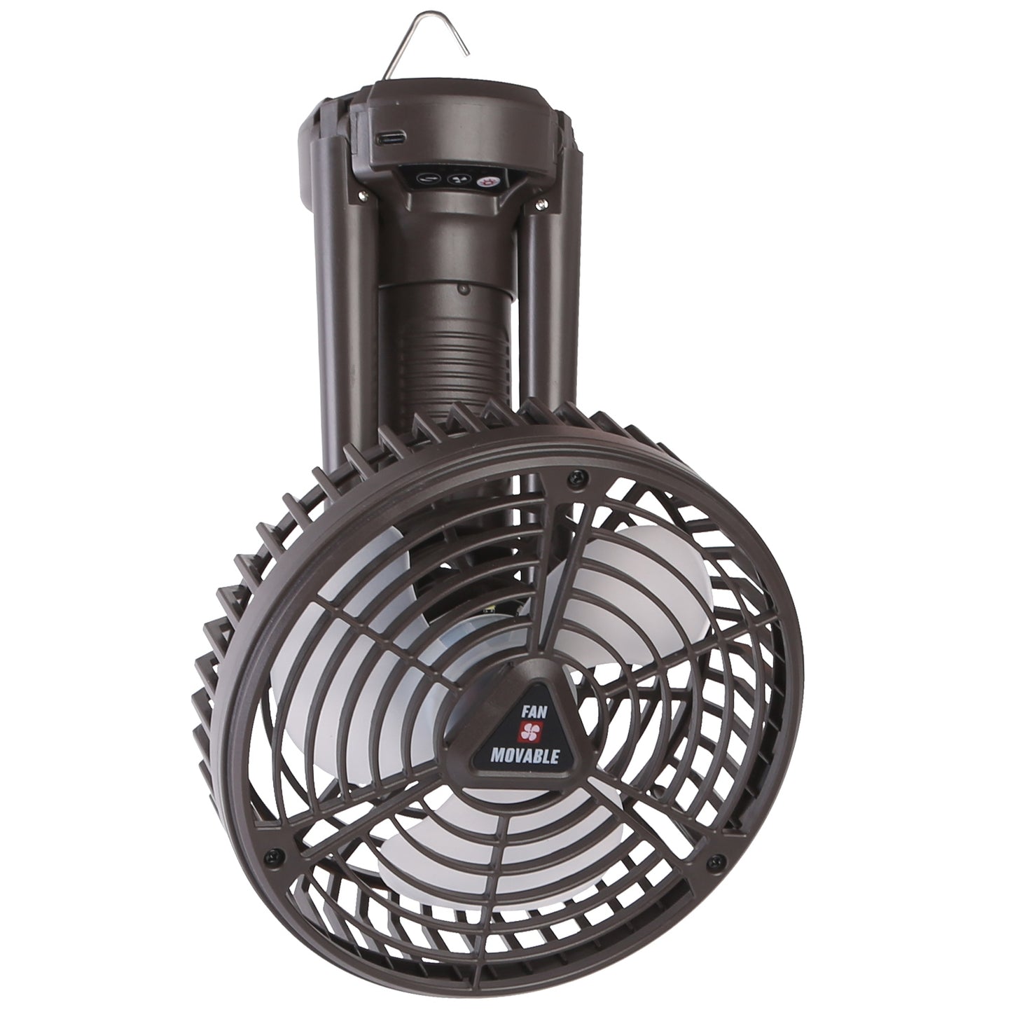 10400mAh Portable Camping Fan with LED Light - Black