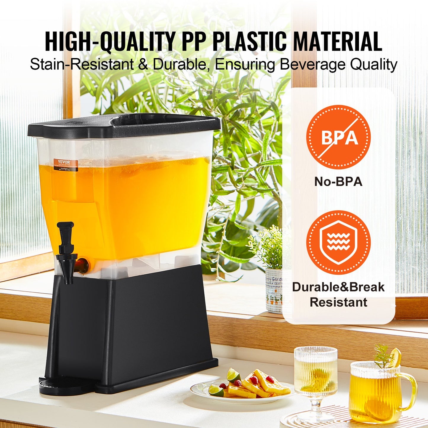 3 Gallon Beverage Dispenser with Stand and Spigot - Black