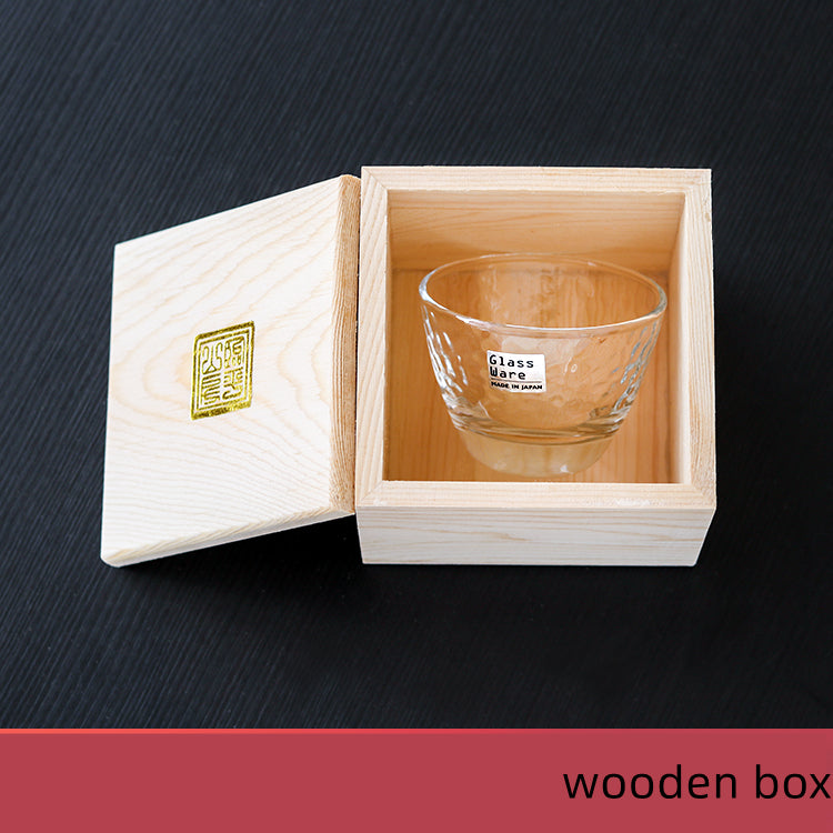 Hammer Pattern Small Wine Cup Set - Japanese Tea Drinkware with Wooden Box