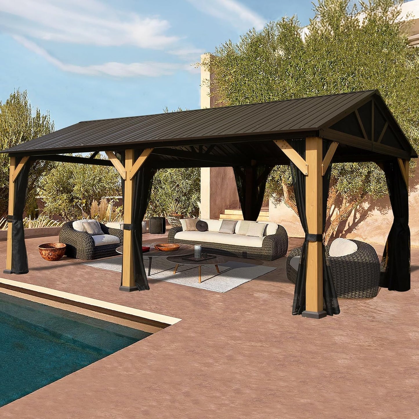 Cedar Wood Gazebo 12 X20