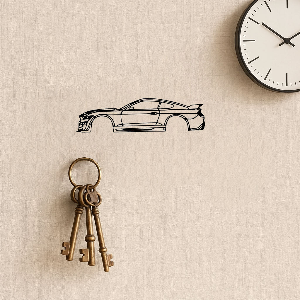 Sleek Sports Car Silhouette Metal Wall Art Decoration