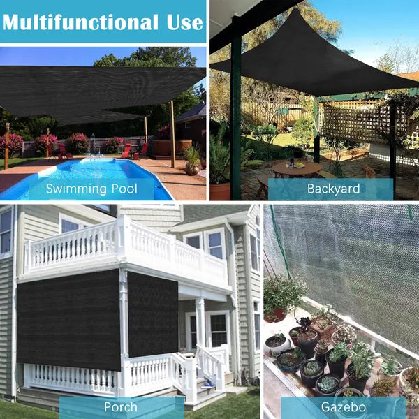 6.5ft x 3.3ft Black Sunshade Netting Fabric - UV Protection