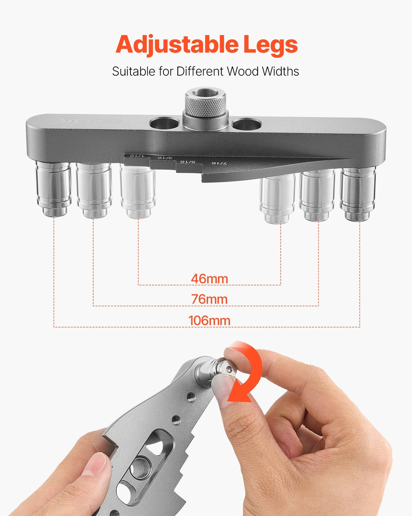 Self-Centering Dowel Jig Kit for Woodworking - Includes 3 Drill Sizes