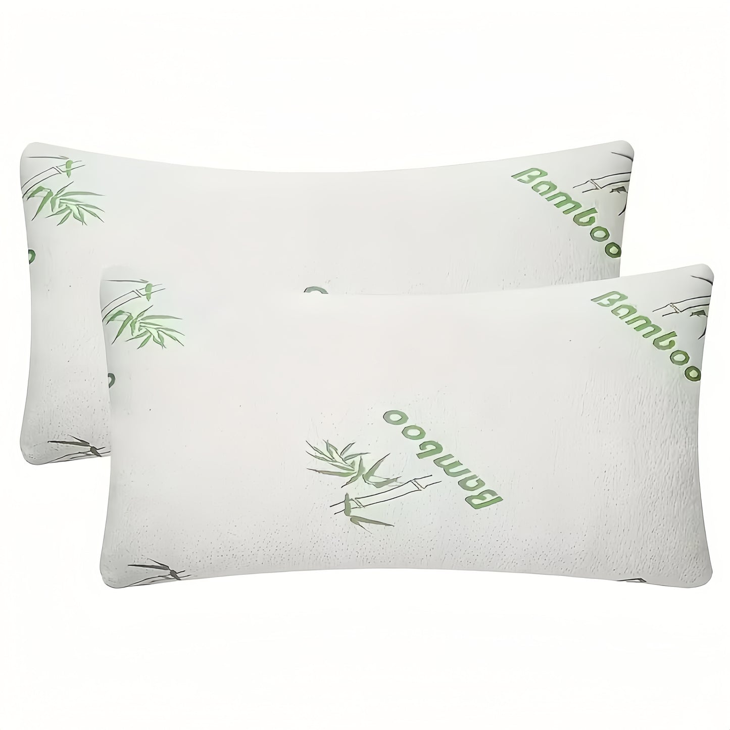 King Size Bamboo Rayon Shredded Memory Foam Pillows - Adjustable Soft & Firm, Washable Cover, Pack of 2 & 4