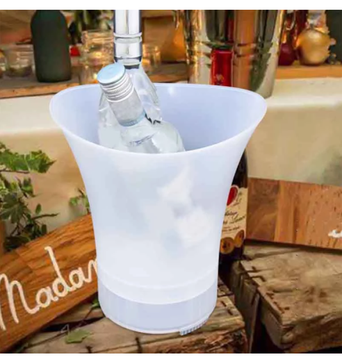5L Bluetooth Ice Bucket with LED Light, Drop-Proof Plastic Home Barware