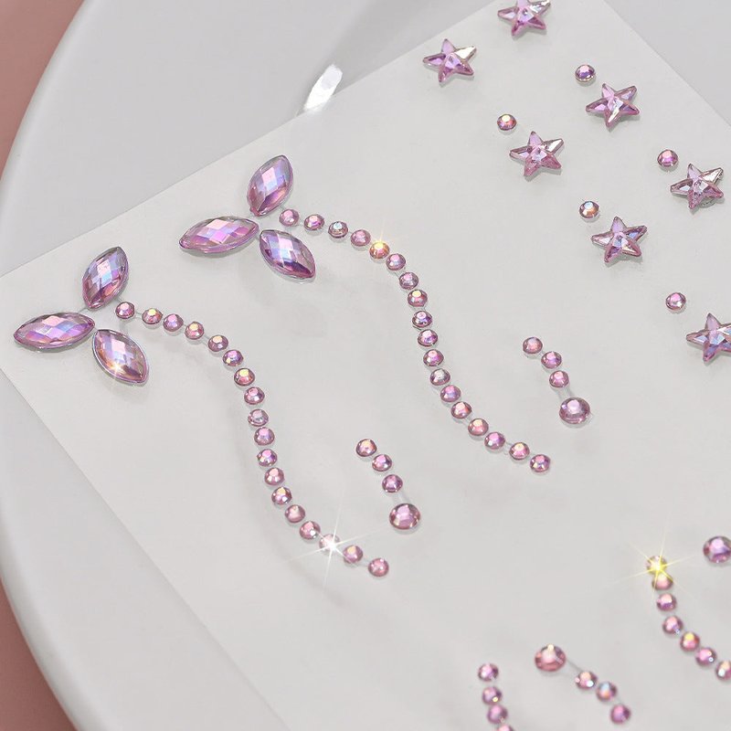 Crystal Rhinestone Face & Brow Stickers Set
