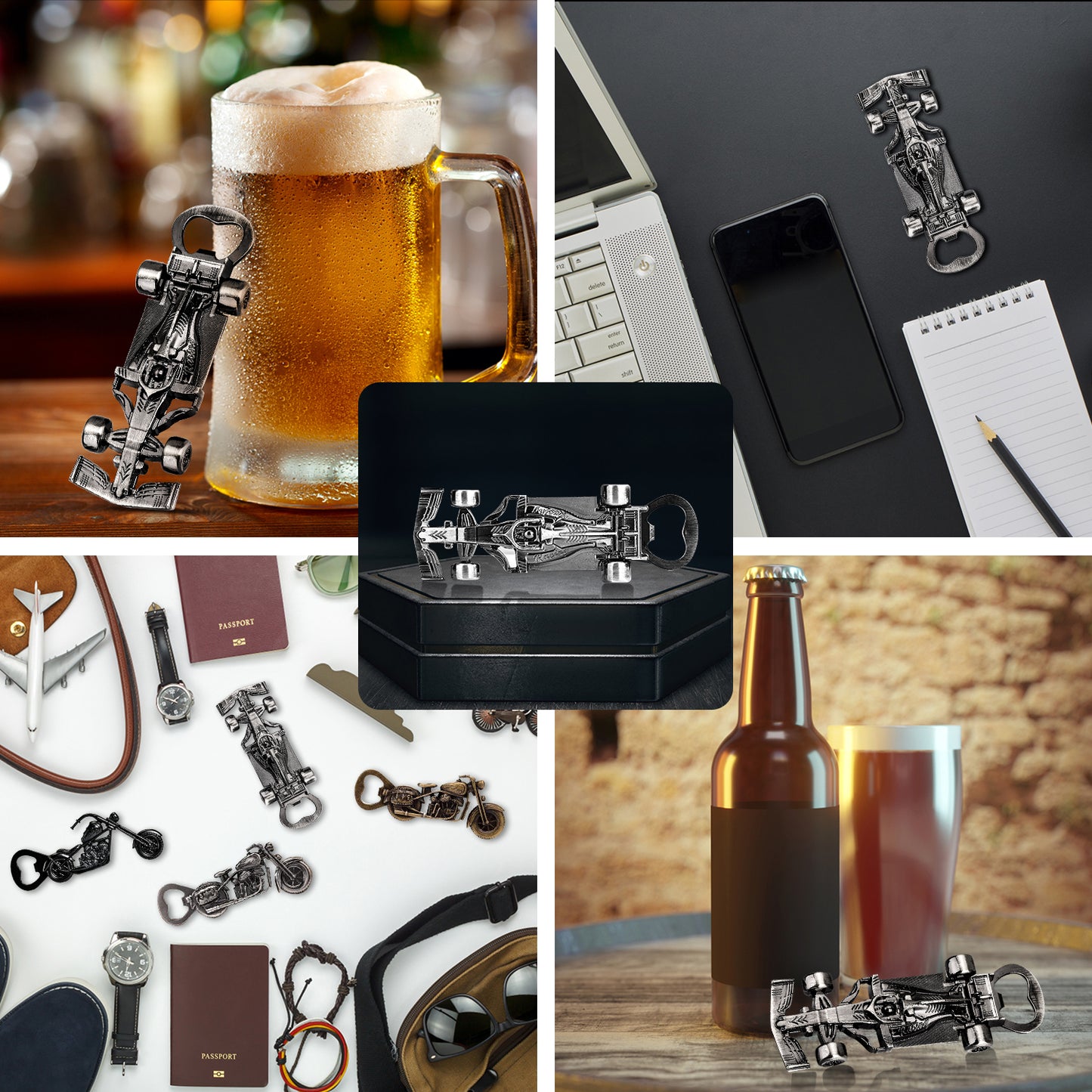 Durable Racing Bottle Opener with Drawstring Bag - Multiple Colors