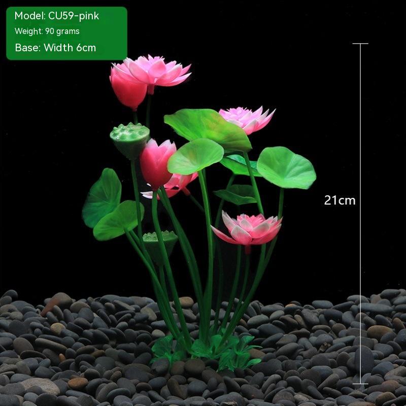Waterproof Aquarium Water Plants Lotus Decorations for Fish Tank Landscaping