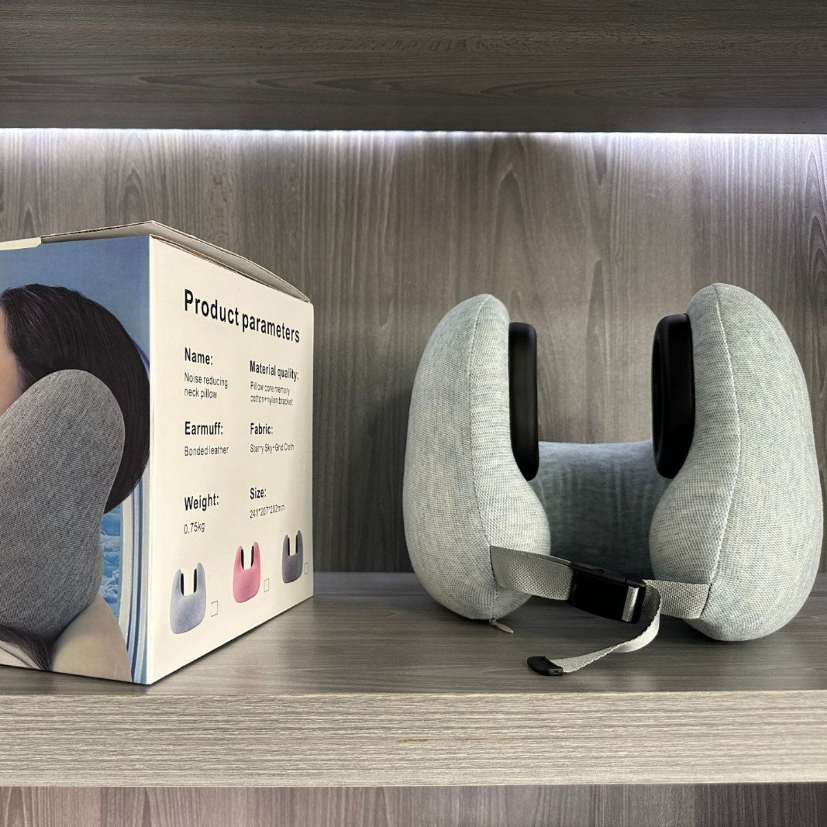 Memory Foam Travel Pillow U-Shaped Neck Support Noise-Reducing