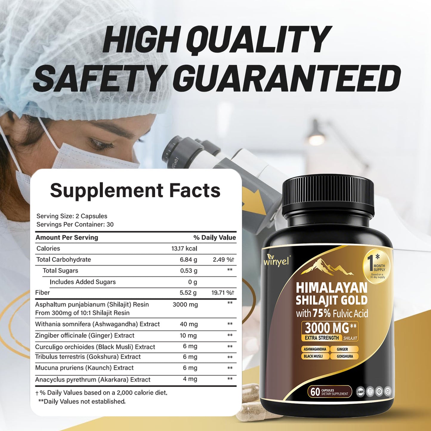 Himalayan Shilajit Capsules with Ashwagandha & Gokshura - 60 Capsules