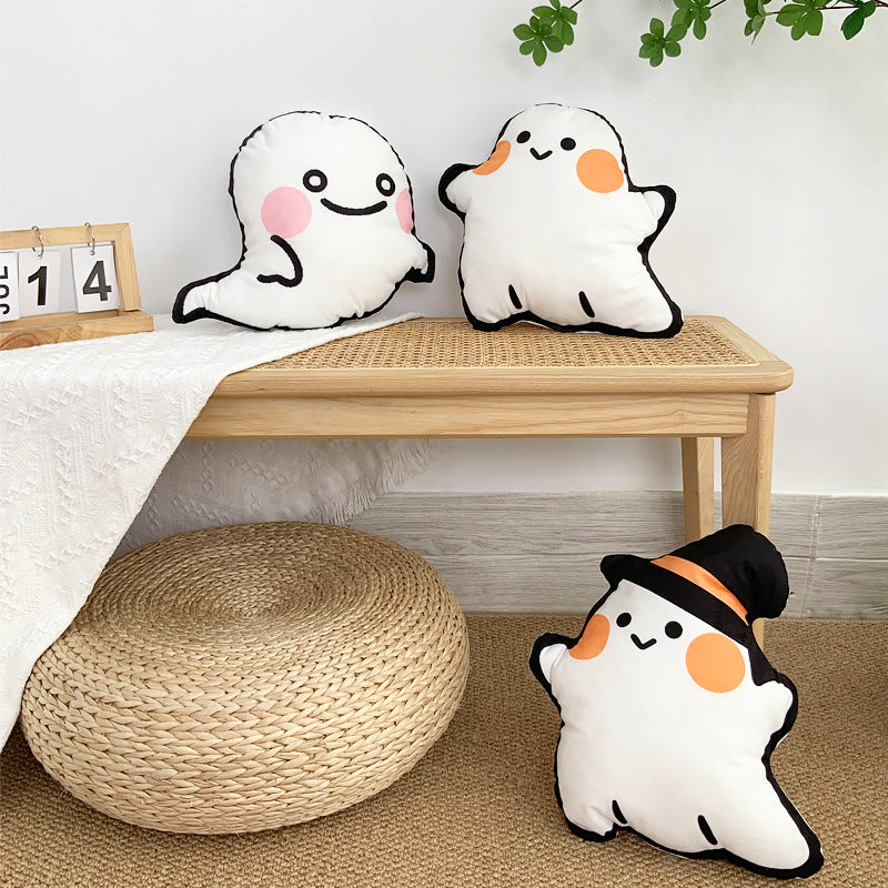 Halloween Death Doll Plush Pillow with Cartoon Design - 33x35cm