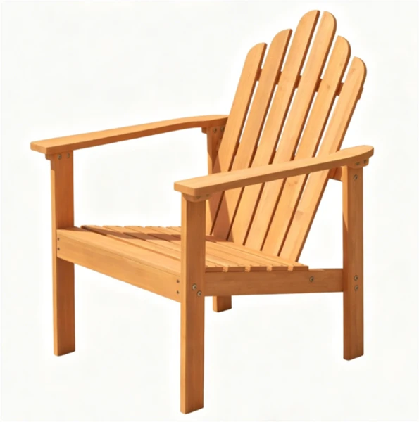 Solid Acacia Wood Adirondack Chair, 400 Lbs Heavy Duty Sloped Seat