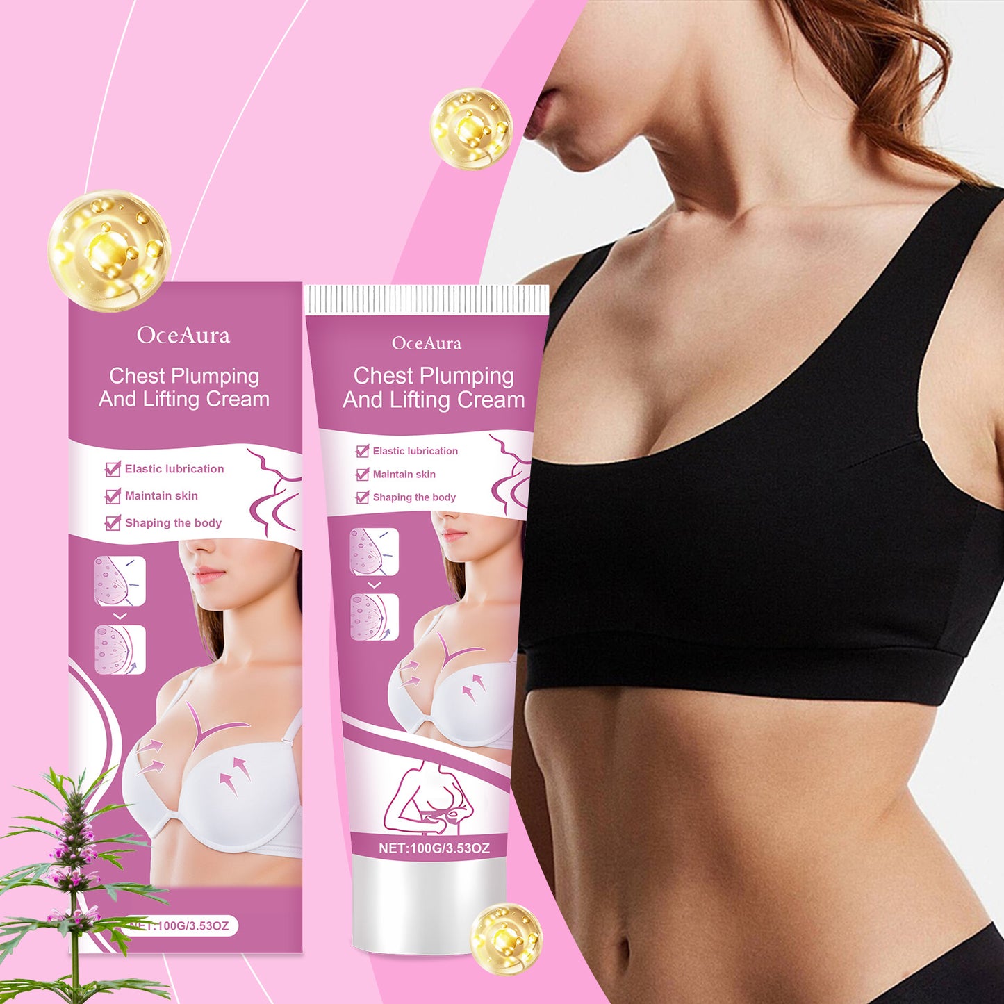 Breast Firming & Plumping Massage Cream - Vitamin E & Soy Protein Bust Lotion