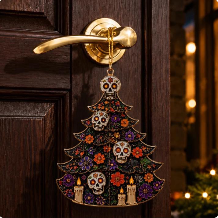 Halloween Christmas Tree Acrylic Decorations Set - Festive Holiday Ornaments