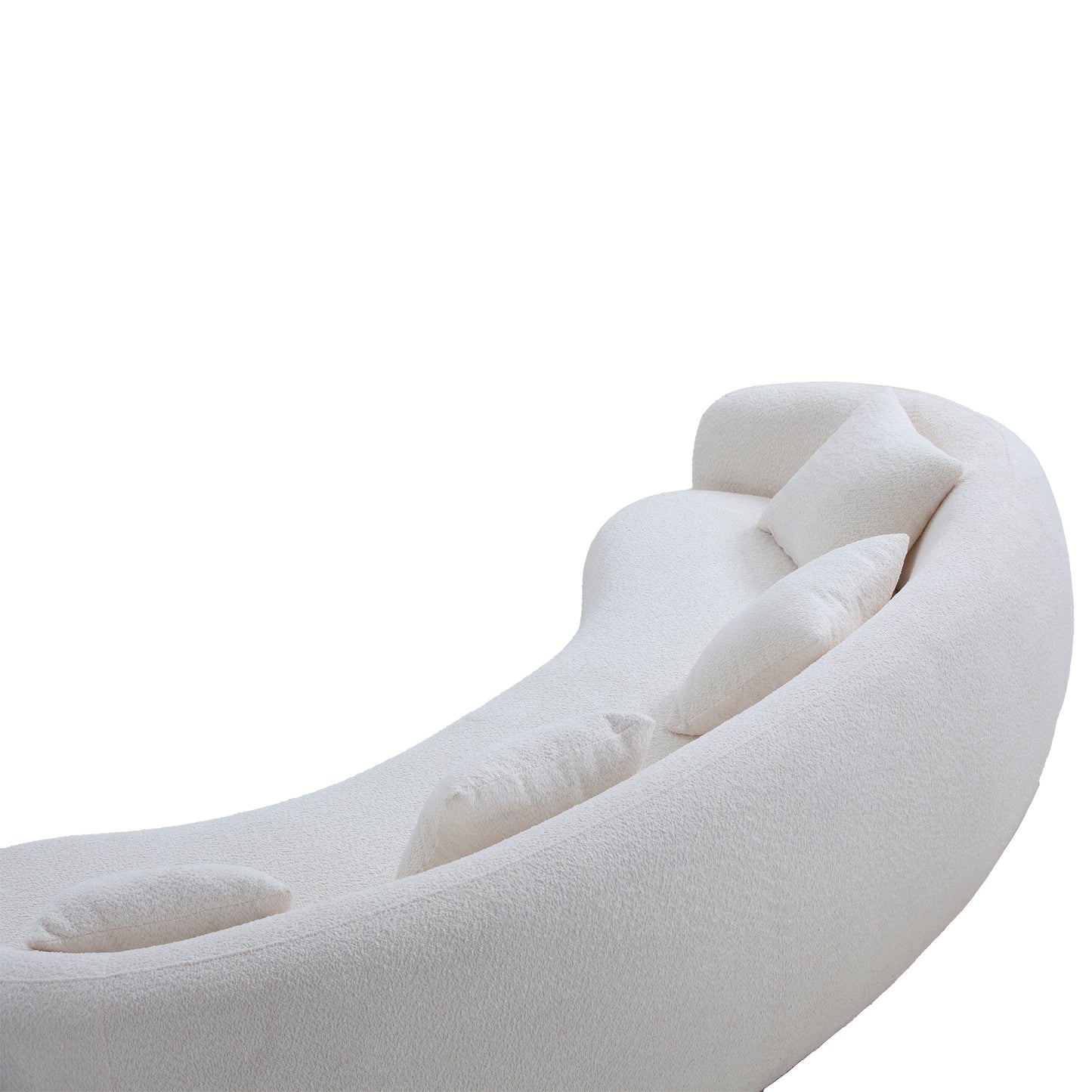 5-Seater Modern Sectional Boucle Sofa - Curved White Couch