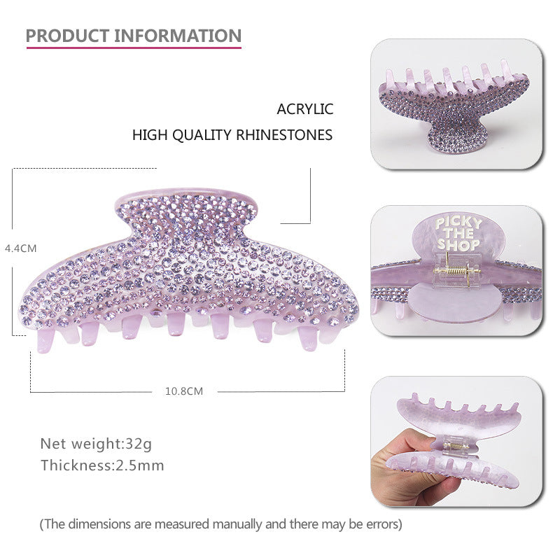 High-End Acrylic Hair Clip - Oval Design