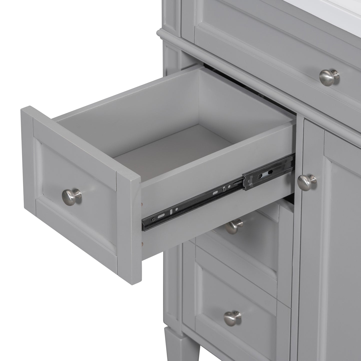 30'' Modern Bathroom Vanity with Sink & 3 Drawers - Grey